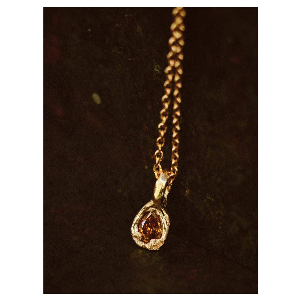 X 0.6ct Bright Orange Diamond Nugget Pendant Necklace – ELLIS