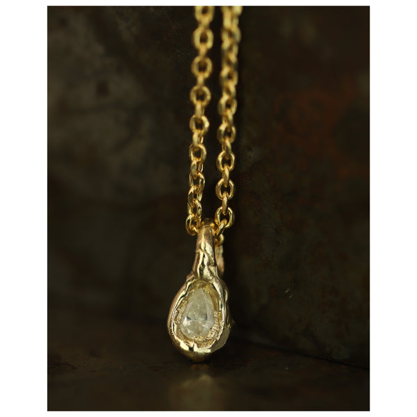 X 0.5ct Soft White Diamond Nugget Pendant Necklace