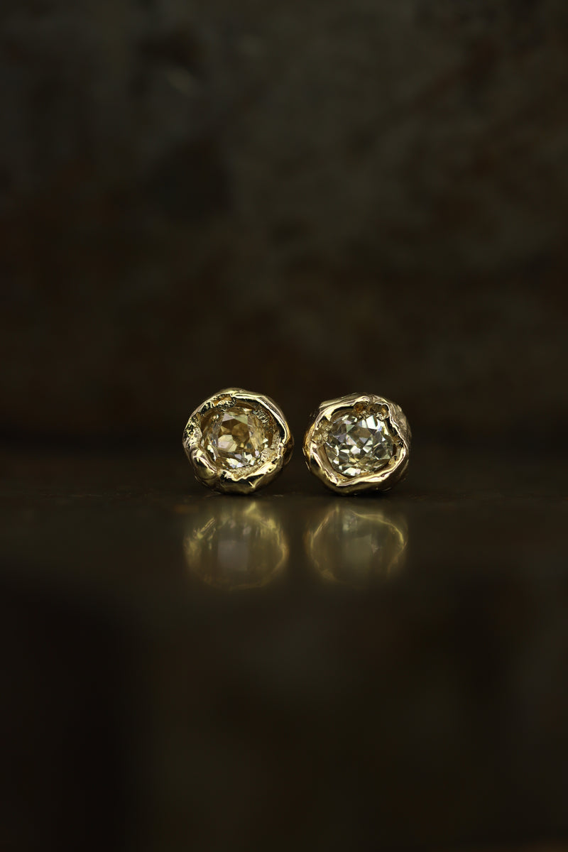 IV 1.2ct Old Cut Diamond Stud Earrings