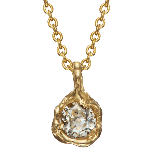 X 1.2ct Old Cut Diamond Nugget Pendant Necklace