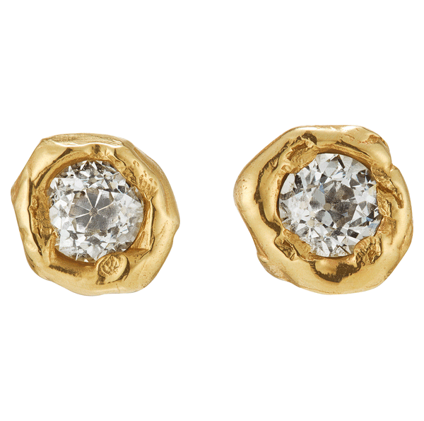 X 1ct Old Cut Diamond Stud Earrings