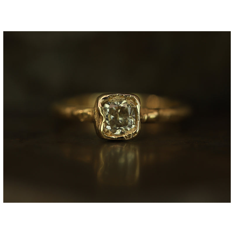 X 0.8ct Pale Champagne Diamond Organic Engagement Ring