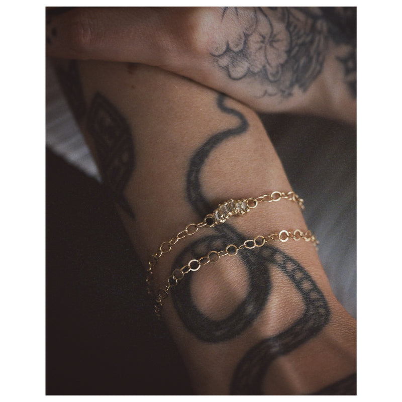 LI Small Forged Gold Link Chain Bracelet