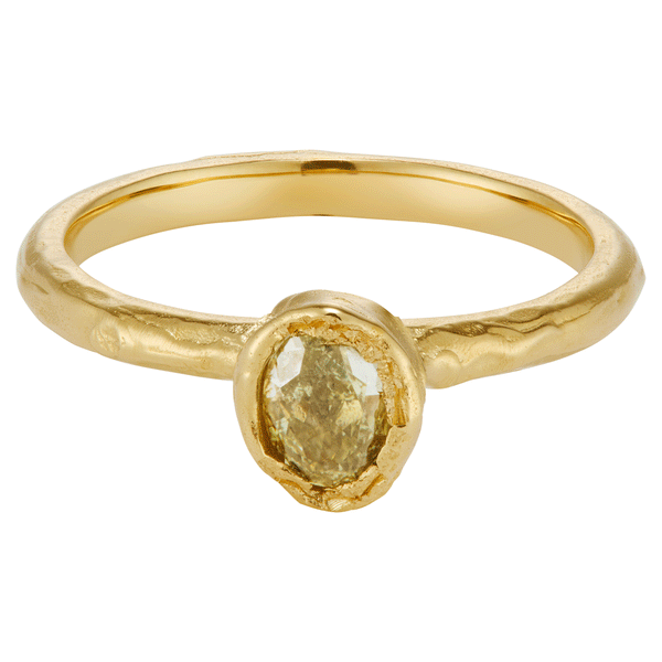 X 0.6ct Lemon Oval Diamond Organic Engagement Ring