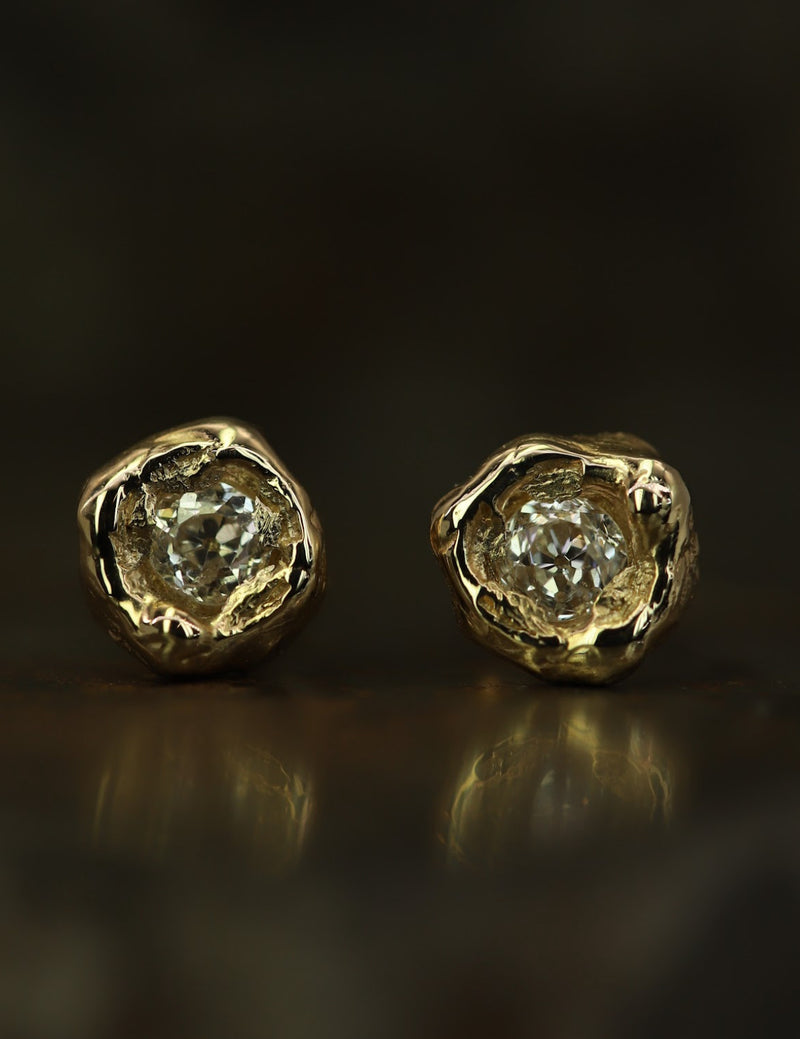 VI 0.5ct Old Cut Diamond Stud Earrings