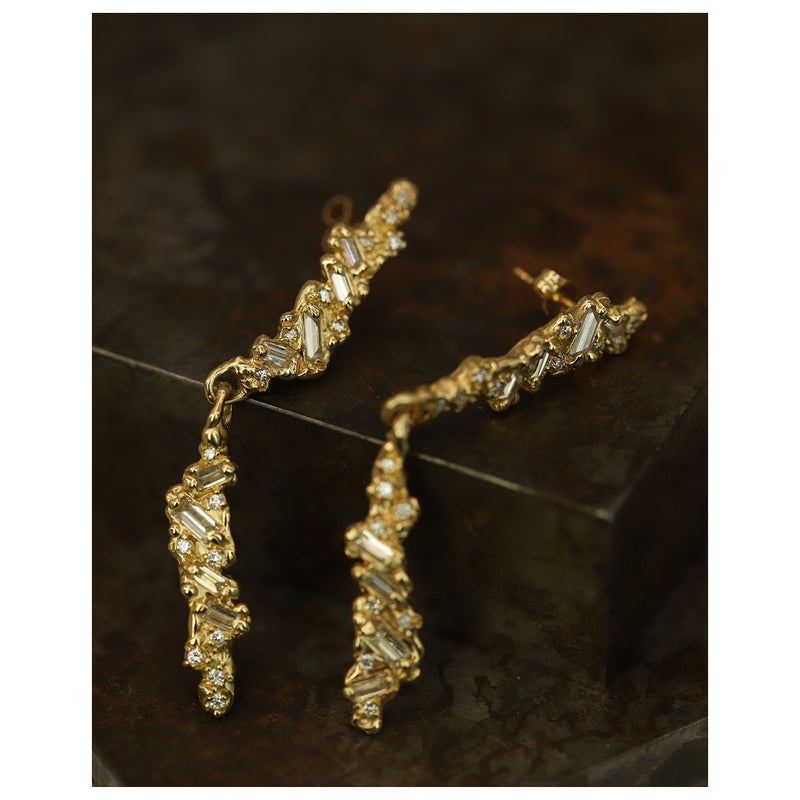 Armach Diamond Scatter Drop Earrings