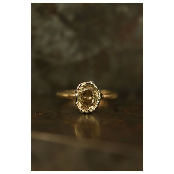 X 1.2ct Pale Champagne Diamond Organic Engagement Ring