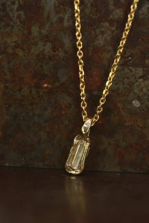 X White Baguette Diamond Pendant Necklace