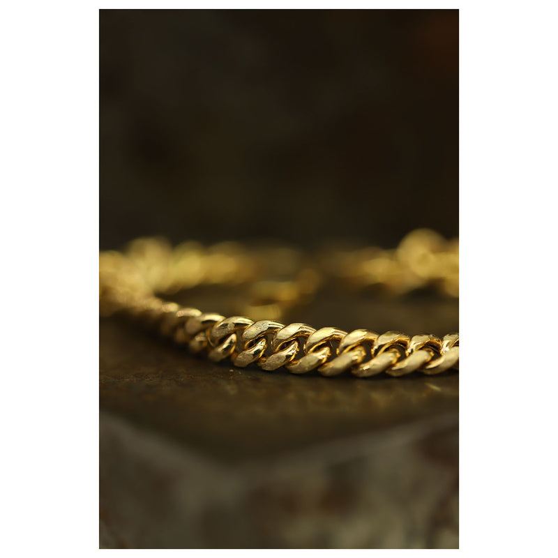 X Gold Curb Link Chain Necklace