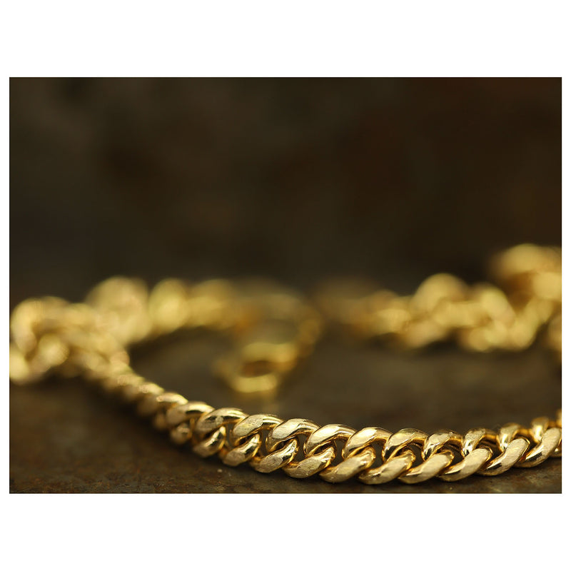 X Gold Curb Link Chain Bracelet