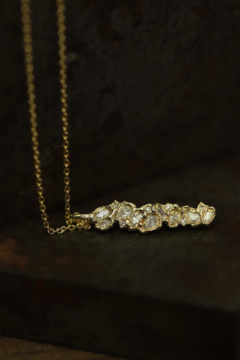 X Legacy Mixed Diamond Scatter Pendant Necklace