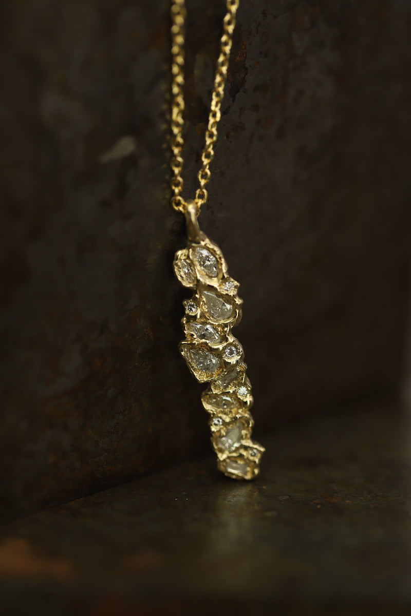 X Legacy Mixed Diamond Scatter Pendant Necklace