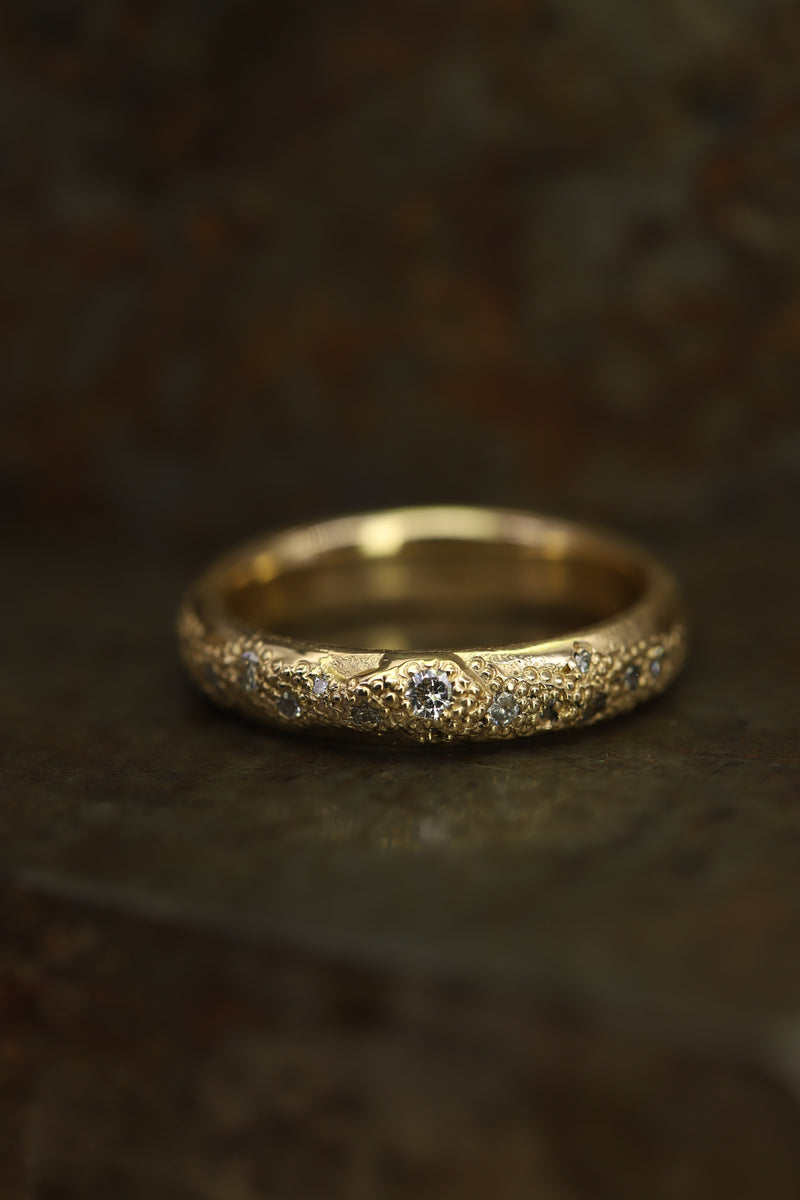 LX 4mm Champagne Diamond Scatter Ring